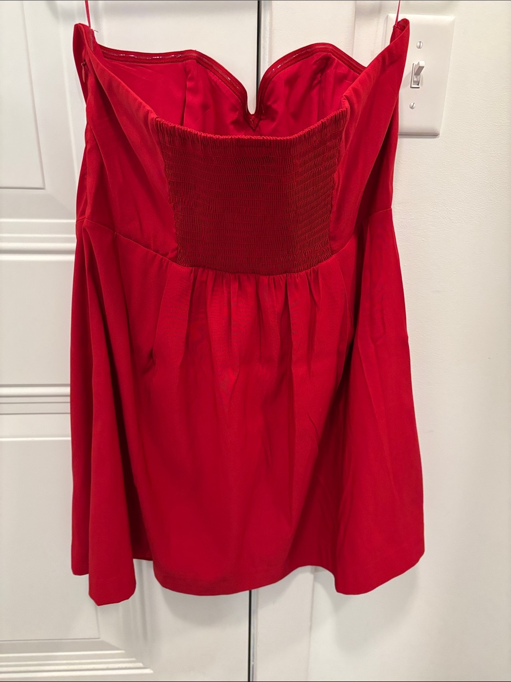 Strapless Red Mini Dress - Picture 5 of 9